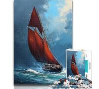 Rompecabezas de 1000 Piezas de Barco navegando en el mar, Rompecabezas de 1000 Piezas para Adultos, Interesante interacción Entre Padres e Hijos para Reducir el estrés, 50x75cm