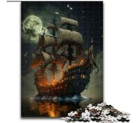 Rompecabezas de 1000 Piezas de Barco Pirata de Madera, Navidad y Año Nuevo, Regalo navideño de 50x75cm, Juego de ingenio para Adolescentes, Regalo navideño