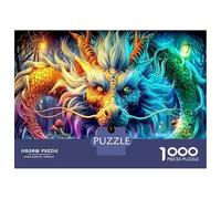 Rompecabezas de 1000 Piezas de Becerro Diablo para Adultos y niños a Partir de 12 años, Juego Educativo y desafiante de Rompecabezas de Animales de Dibujos Animados para Parejas en Familia, 52x38 cm