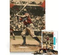 Rompecabezas de 1000 Piezas de béisbol,Deporte,Arte Vintage,articulaciones afiladas,Juego de lógica,Juego Acogedor,Regalo Divertido de Navidad (38x52cm)
