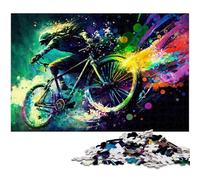 Rompecabezas de 1000 Piezas de Bicicleta Colorida para Adultos, Rompecabezas difíciles para Adultos, Regalo Ideal para Vacaciones y decoración del hogar, 26x38cm/10,23x14,96 Pulgadas.