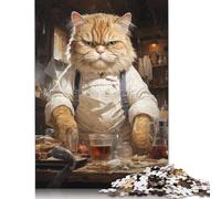 Rompecabezas de 1000 Piezas de Big Fat Chef Cook Cat para Adultos, Juguetes educativos, Juegos Familiares, Festivales, Regalos de cumpleaños (75 x 50 cm)
