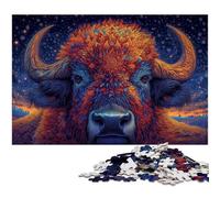Rompecabezas de 1000 Piezas de Bisonte Bull para Adultos de Madera (tamaño 75 x 50 cm)