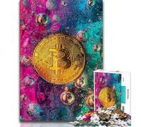 Rompecabezas de 1000 Piezas de Bitcoin con Grafiti para Adolescentes, un desafío difícil Que Alivia el estrés y fomenta el Amor en Pareja 50x75cm