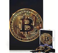 Rompecabezas de 1000 Piezas de Bitcoin Crypto Coin para Adultos Estimula la Mente, fomenta la relajación y Proporciona un excelente Regalo (38x26cm)