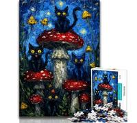 Rompecabezas de 1000 Piezas de Black Cat Art: ejercita tu Cerebro, Juega con Juguetes adictivos para Cultivar la Paciencia, un Juego de desafío único 75x50cm