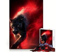 Rompecabezas de 1000 Piezas de Black Panther con Aura de energía roja para Adolescentes: Desarrollo Cerebral, atención Plena, Escape, Limpieza, diversión y Sorpresa Festiva (38x26cm)