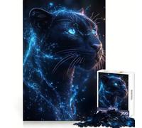 Rompecabezas de 1000 Piezas de Black Panther con energía Azul para Adultos Bienestar Cerebral, Entretenimiento Tranquilo, Cierre Perfecto Regalo Ideal (50x75cm)