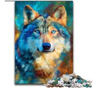 Rompecabezas de 1000 Piezas de Blue Wolf para Adolescentes, Regalo para Mayores de 14 años Entrena tu Cerebro y Tus Manos Regalos navideños (26x38cm)