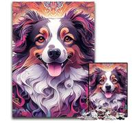 Rompecabezas de 1000 Piezas de Border Collie, Ideal para Relajarse y desafiar, decoración Colorida para el hogar, Regalo Ideal para Amigos, 50x75cm/19,68x29,52 Pulgadas.