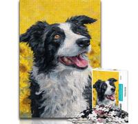Rompecabezas de 1000 Piezas de Border Collie para Adultos, Ideal como Juego Educativo o decoración del hogar, Toda la Familia (38x26cm)
