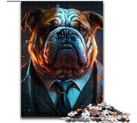 Rompecabezas de 1000 Piezas de Boss Bulldog, Ideal para divertirse en Familia Fiestas y cumpleaños (tamaño 26x38cm).