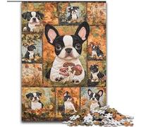 Rompecabezas de 1000 Piezas de Boston Terrier para Adultos y Adolescentes Juguetes educativos, Juegos Familiares con póster a Juego y Hoja de Trivia (26x38cm)