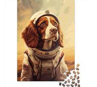 Rompecabezas de 1000 Piezas de Brittany Spaniel Mars Creative Square para Adultos. Rompecabezas de Papel desafiante de 38x26cm/1000 Piezas.