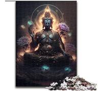 Rompecabezas de 1000 Piezas de Buda de Madera, Juego Interactivo Familiar, Regalo Ideal para Las Fiestas, Juego de Actividades Familiares de 50x75cm, una Atractiva Actividad Nocturna de Juegos