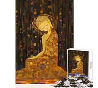 Rompecabezas de 1000 Piezas de Buda Dorado Juguete Educativo de meditación Regalo de Amigo Secreto Juegos relajantes con póster a Juego y Hoja de Trivia tamaño 38x26cm