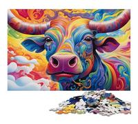 Rompecabezas de 1000 Piezas de búfalo, Divertido y Familiar, Adolescentes, 50x75cm/19,68x29,52 Pulgadas.