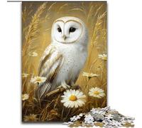 Rompecabezas de 1000 Piezas de búho Blanco para Adultos y Adolescentes Interacción Entre Padres e Hijos para Reducir el estrés (50x75cm)