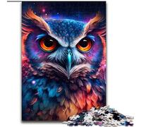 Rompecabezas de 1000 Piezas de búho de Madera para Adultos, navideño, Obra de Arte humorística, 50x75cm, Ideal para cumpleaños, Navidad y Halloween
