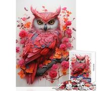 Rompecabezas de 1000 Piezas de búho en Vuelo silencioso Ideal como Juego Educativo con póster y Hoja de Trivia a Juego tamaño 50x75cm