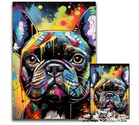 Rompecabezas de 1000 Piezas de Bulldog francés, Ideal para Adultos, Ideal para Parejas, Navidad, Año Nuevo y San Valentín, 50x75cm/19,68x29,52 Pulgadas.