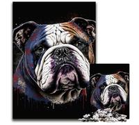 Rompecabezas de 1000 Piezas de Bulldogs de Arte Colorido para Adultos, cartón, Juego Interactivo Familiar, decoración del hogar, Regalo de acertijo, 26x38cm/10,23x14,96 Pulgadas