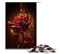 Rompecabezas de 1000 Piezas de Burning Rose para Adultos y niños Rompecabezas de Madera Juguete Educativo antiestrés 75 x 50 cm