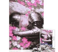 Rompecabezas de 1000 Piezas de Caballero Durmiente Entre Flores Ideal para Decorar el hogar Regalo de cumpleaños Juego práctico colección de Artistas Bellas Artes tamaño 38x26cm