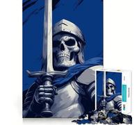 Rompecabezas de 1000 Piezas de Caballero Esqueleto con Espada para Adolescentes Juguete para Pensar y Saber Divertido y Práctico Corte Preciso 38x52cm