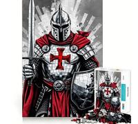 Rompecabezas de 1000 Piezas de Caballero Templario para Adultos Juguete Intelectual para Relajarse y divertirse Pieza de Arte 38x26cm