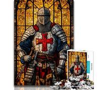 Rompecabezas de 1000 Piezas de Caballeros Medievales para Adolescentes y Adultos Ejercita el Cerebro Juguetes adictivos para Cultivar la Paciencia Ideal para Parejas 75x50cm