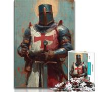 Rompecabezas de 1000 Piezas de Caballeros Medievales Rompecabezas de 1000 Piezas para Adultos y Adolescentes Entrena tu Cerebro y Tus Manos Regalos para Amigos y Familiares 50x75cm