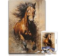 Rompecabezas de 1000 Piezas de Caballo Corriendo para Adultos, Actividad cognitiva de Aprendizaje lúdico, sorpresas alegres, tamaño 50x75cm