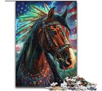 Rompecabezas de 1000 Piezas de Caballo Indio Ejercita tu Cerebro Juguetes adictivos para Cultivar la Paciencia Decoración (tamaño 26x38cm)
