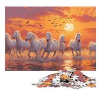 Rompecabezas de 1000 Piezas de Caballos al Atardecer para Adultos y Adolescentes. Rompecabezas para diversión Familiar y Noches de Juegos. 1000 Piezas (75 x 50 cm).