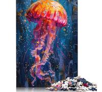 Rompecabezas de 1000 Piezas de Calamar en Pintura para Adultos, Dificultad: Rompecabezas Educativos, Juegos, Decoración Familiar, 1000 Piezas (38 x 26 cm)