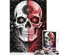 Rompecabezas de 1000 piezas de calavera cibernética de dualidad juguete para decoración de pared gran regalo para juegos juego educativo con piezas de formas aleatorias totalmente entrelazadas 38x26cm