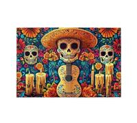 Rompecabezas de 1000 piezas de calavera de caramelo en el día de los muertos para adultos, rompecabezas de madera para adultos, regalos para decoración del hogar