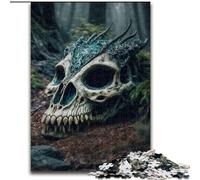 Rompecabezas de 1000 Piezas de Calavera de dragón de Madera, decoración hogar o la Oficina, Ideal, 50x75cm, decoración artística DIY, Regalo de cumpleaños