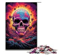 Rompecabezas de 1000 Piezas de Calavera Infernal de fantasía Colorida para niños Rompecabezas de Madera decoración del hogar 75 x 50 cm