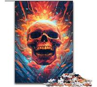 Rompecabezas de 1000 Piezas de Calaveras de Colores de Madera, Padres, Parejas y Amigos Edad Recomendada: 14+ 50x75cm Una Divertida Actividad para una Noche de Juegos en Familia