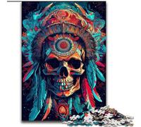 Rompecabezas de 1000 Piezas de Calaveras de Las Primeras Naciones para Adultos, tamaño 50x75cm, cumpleaños, festividades y Navidad.
