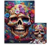 Rompecabezas de 1000 Piezas de Calaveras para Adultos, Ideal para Relajarse y desafiar, decoración Colorida para el hogar, Regalo Ideal para Amigos, 26x38cm/10,23x14,96 Pulgadas.