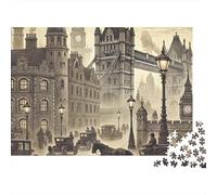 Rompecabezas de 1000 Piezas de Calles Vintage de Londres, Puente de la Torre de Londres, para Adultos, Juego Educativo, decoración del hogar, para, cumpleaños, 52x38cm, Regalos.