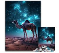 Rompecabezas de 1000 Piezas de Camello de Noche Estrellada, desafiante Juego Decorativo para armar, Juguete Interactivo Familiar de 50x75cm/19,68x29,52 Pulgadas.