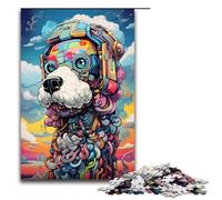 Rompecabezas de 1000 Piezas de caniche Robot de Splatters con Muchos Colores Gruesos Regalos para Adultos Lista de Deseos navideña con Papá Noel para Adolescentes a Partir de 14 años 75 x 50 cm