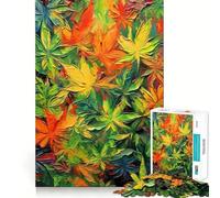 Rompecabezas de 1000 Piezas de Cannabis y Marihuana con Bordes limpios,Ideal para Resolver Problemas,divertirse y Pasar un Buen rato (50x75cm)