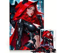 Rompecabezas de 1000 Piezas de Caperucita Roja Estilo Cyberpunk para Adolescentes, Juguete de lógica Fuerte, Tiempo Sereno, Borde Transparente, Regalo Creativo (38x26cm)