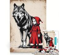 Rompecabezas de 1000 Piezas de Caperucita Roja Juegos Familiares Regalo de cumpleaños con póster y Hoja de Preguntas a Juego 38x52cm