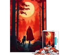Rompecabezas de 1000 Piezas de Caperucita Roja y el Lobo Juguetes adictivos para Cultivar la Paciencia Juegos relajantes Alivia el estrés Excelentes Regalos y Juguetes (Tamaño 38x26cm)